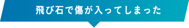 飛び石で傷が入ってしまった